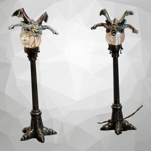 Lemax Gargoyle Spookytown Streetlamps Retired
